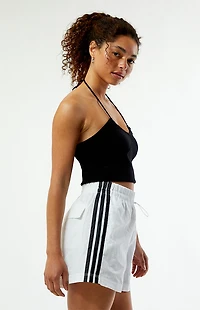 adidas White 3-Stripes Woven Shorts