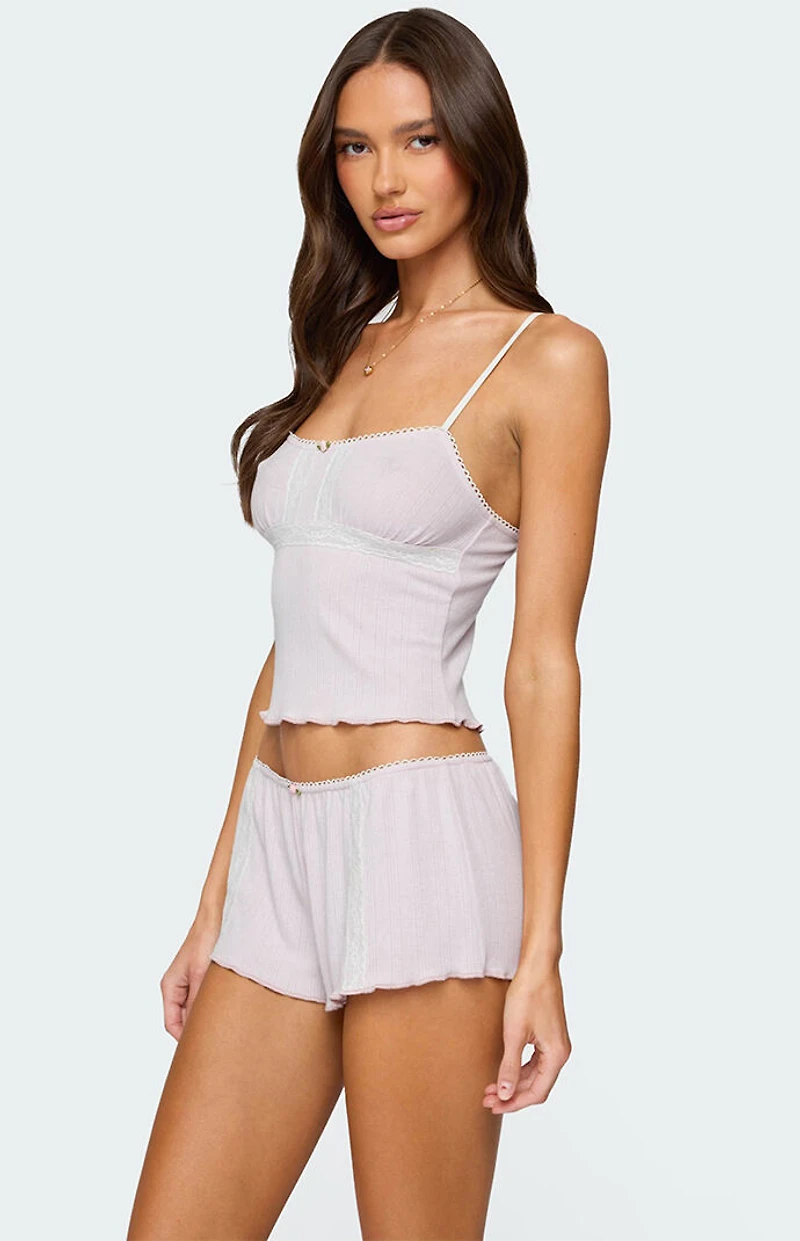 Edikted Sephi Lacey Pointelle Tank Top