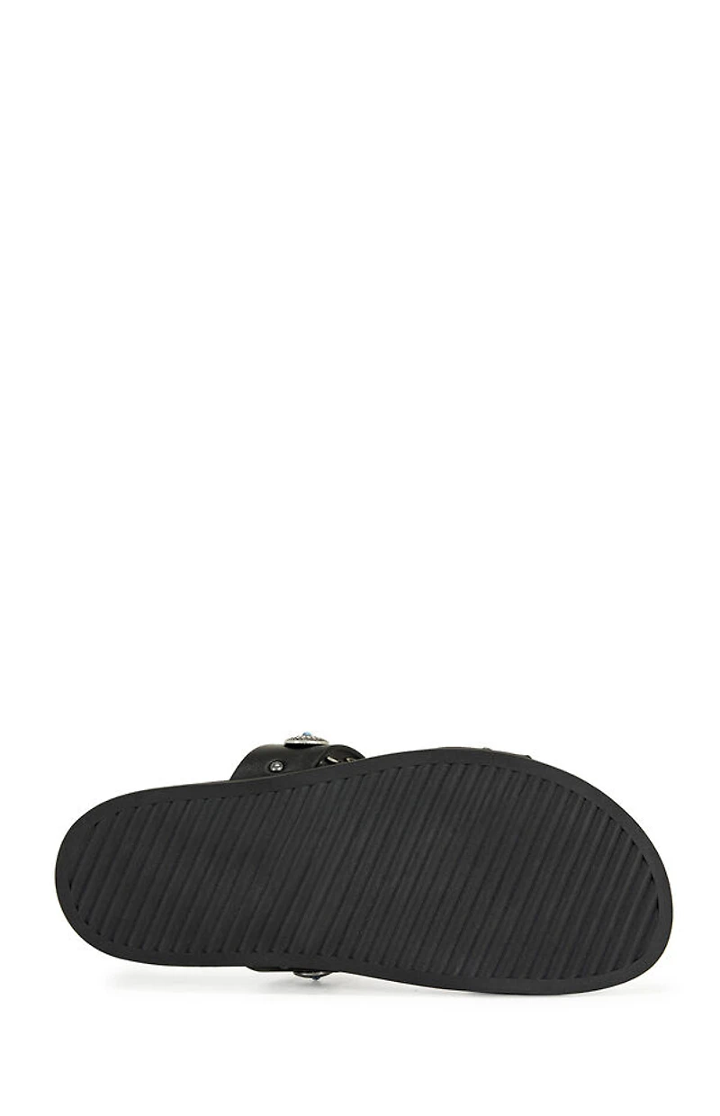 AZALEA WANG Women's Storge Black Flat Sandals