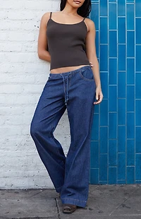 John Galt Brown Ribbed Tank Top