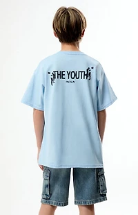 Pacsun Kids Extreme Baggy Denim Shorts Cargo Medium Blue Tint