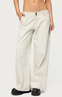 Edikted Petite Cory Striped Low Rise Jeans