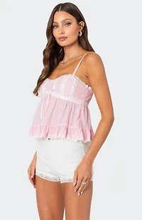 Edikted Lace Trim Babydoll Tank Top