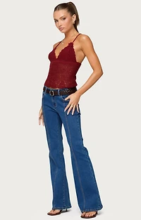 Edikted Delila Crochet V Neck Top