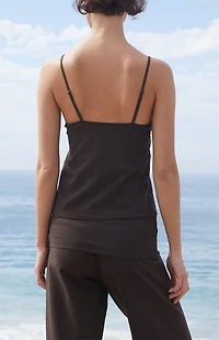 John Galt Brown Tiffany Tank Top