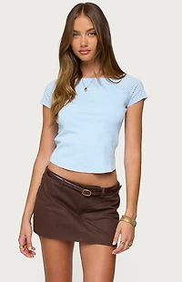 Edikted Marina Raglan Stripey T-Shirt
