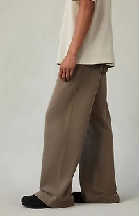 Pacsun Brown Fleece Baggy Bootcut Sweatpants