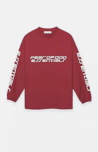 Fear of God ESSENTIALS Crimson '90s Long Sleeve T-Shirt