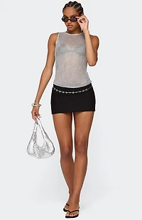 Edikted Amalya Shiny Sheer Knit Top