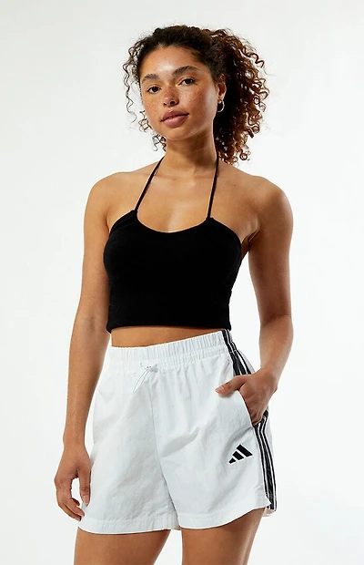 adidas White 3-Stripes Woven Shorts