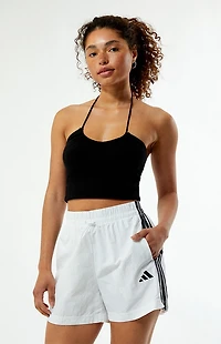 adidas White 3-Stripes Woven Shorts
