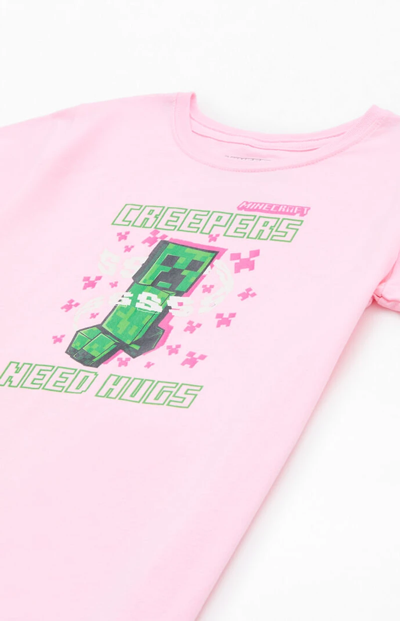 Kids Minecraft Creeper Flowers T-Shirt