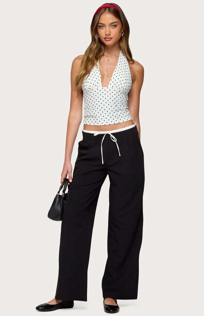 Edikted Blaire Polka Dot Halter Top