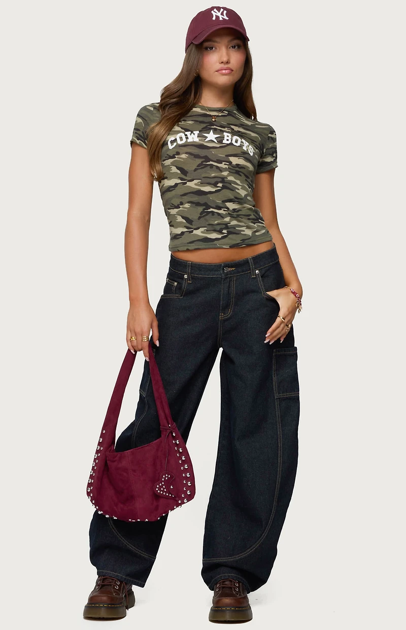 Edikted Aden Contrast Stitch Barrel Jeans