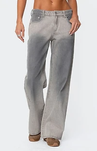 Edikted Joe Loose Fit Low Rise Washed Jeans