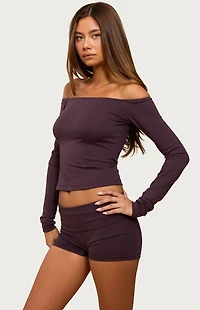 Edikted Tezia Off Shoulder Long Sleeve Top