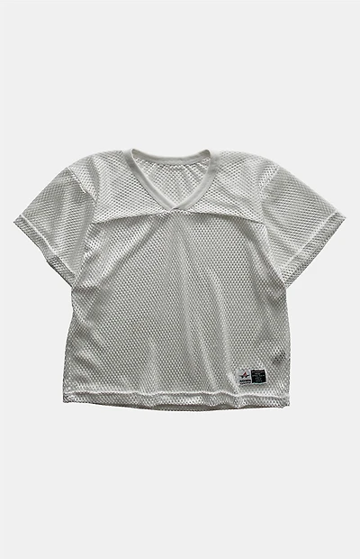 PS VINTAGE 2000s Mesh Cropped Jersey V-neck Top