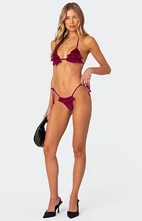 Edikted Joelle Ruffled Triangle Bikini Top