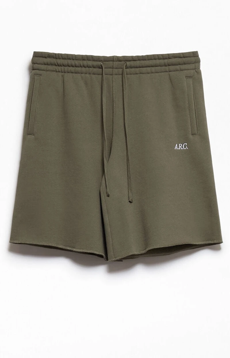 A.R.C. Green Standard Long Fleece Sweat Shorts