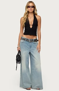 Edikted Aneera Cutout Plunging Halter Top