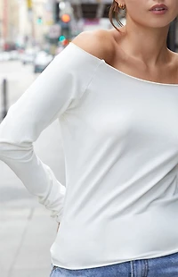 John Galt White Bonnie Off-The-Shoulder Top