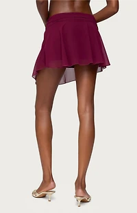 Edikted Sea Star Asymmetric Chiffon Mini Skirt