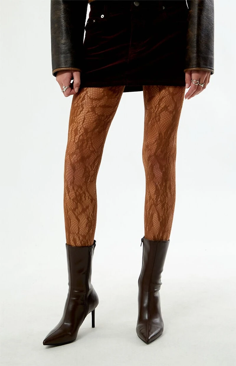 Pacsun Brown Lace Tights