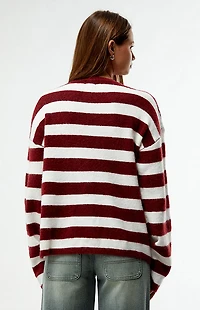 LA Hearts Striped V-Neck Sweater
