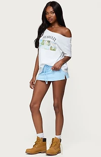 Edikted Hawaiian Babe off Shoulder T-Shirt