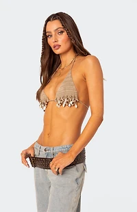 Edikted Aruba Beaded Crochet Bra Top