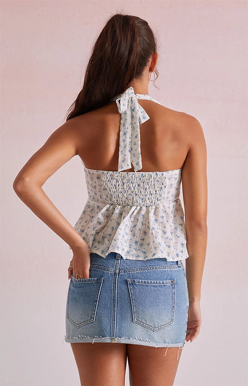 Beverly and Beck Olivia Floral Halter Top