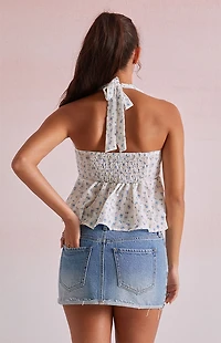 Beverly and Beck Olivia Floral Halter Top