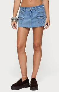 Edikted Lury Denim Mini Skort