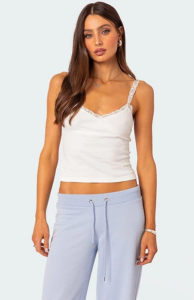 Edikted Amilia Lace Trim Tank Top