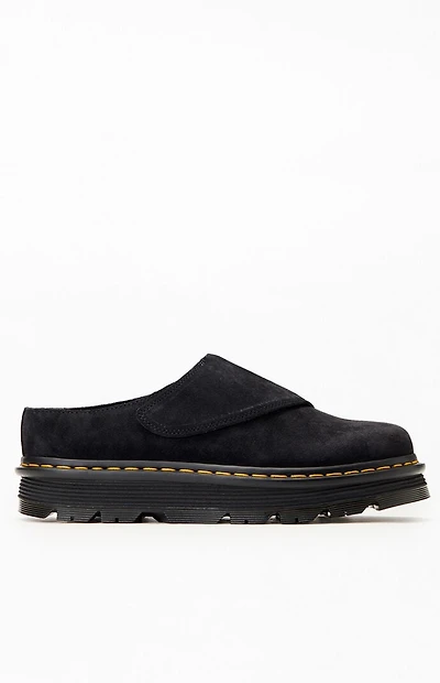 Dr Martens Black Zebzag Suede Anywair Platform Mules