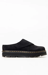 Dr Martens Black Zebzag Suede Anywair Platform Mules
