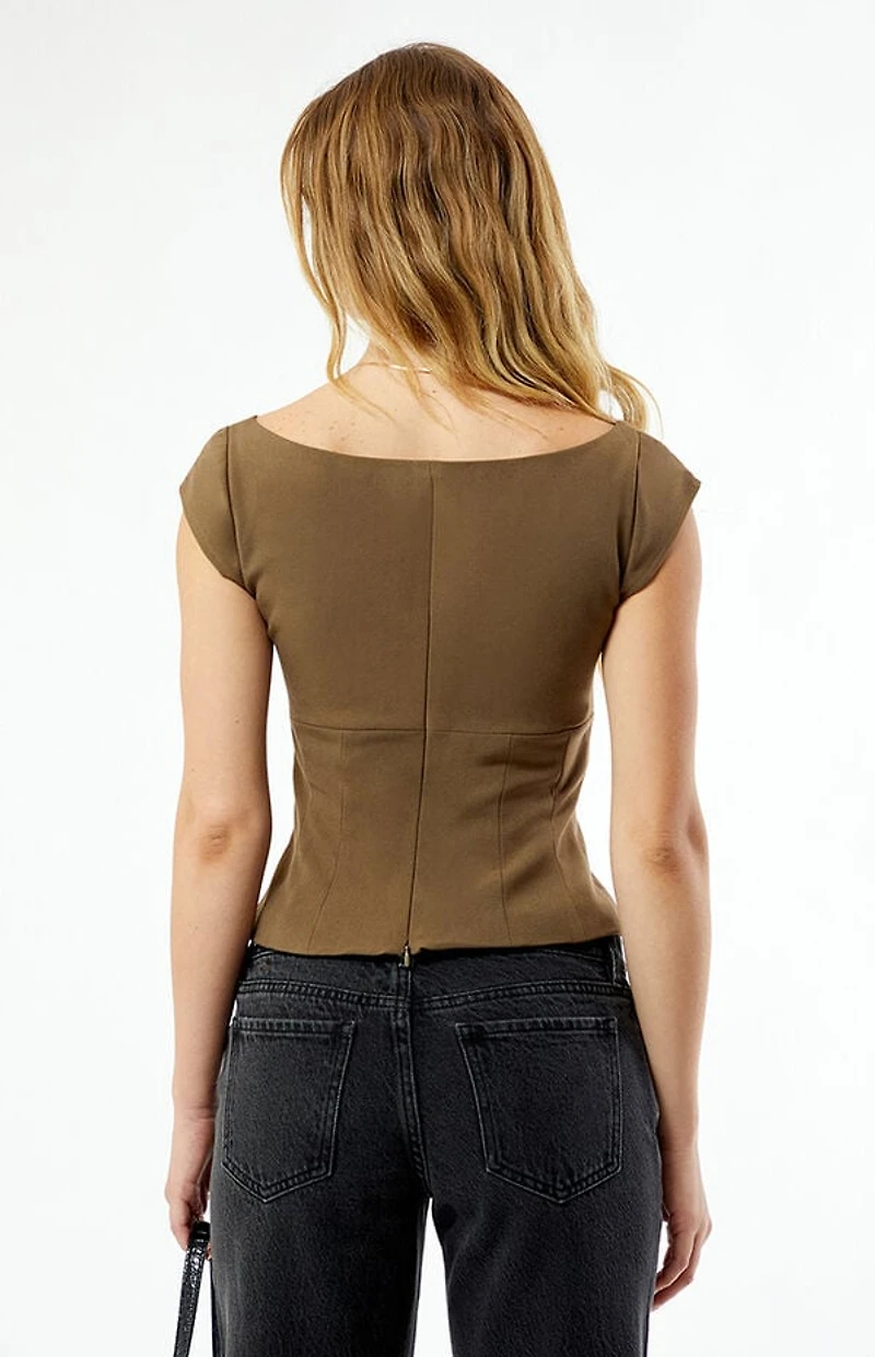 WEWOREWHAT Cap Sleeve Corset Top