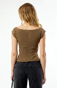 WEWOREWHAT Cap Sleeve Corset Top