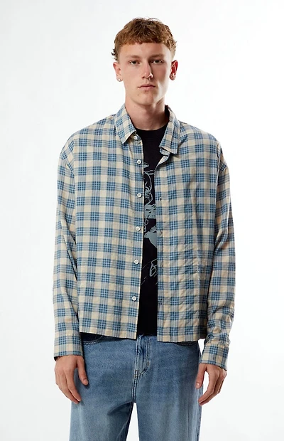 Pacsun Plaid Cropped Flannel Long Sleeve Shirt