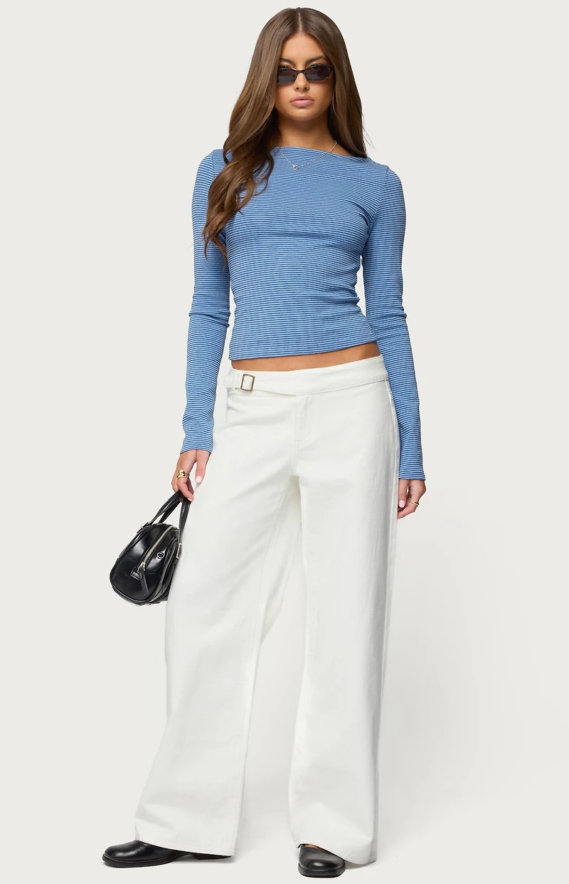 Edikted Loria Striped Boat Neck Top