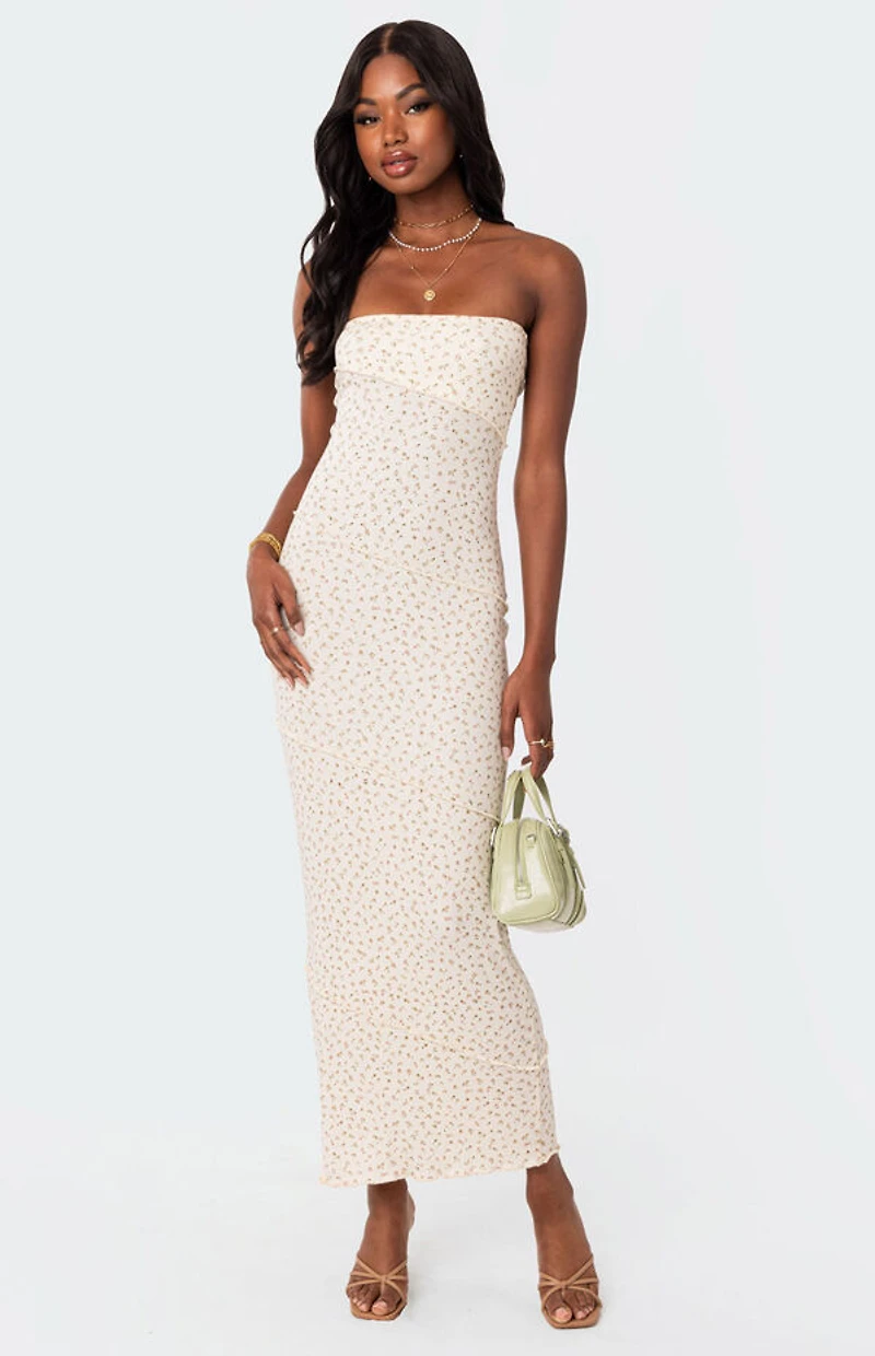 Edikted Lynn Ribbed Maxi Dress