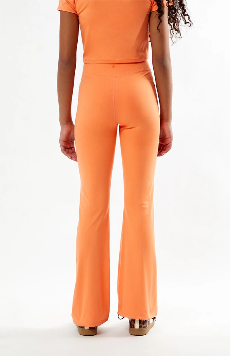 PAC 1980 Kids WHISPER Active Melon Crossover Flare Yoga Pants