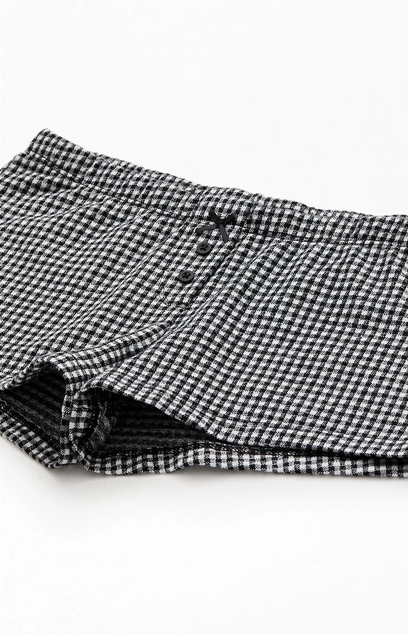 John Galt Black & White Gingham Boxer Shorts
