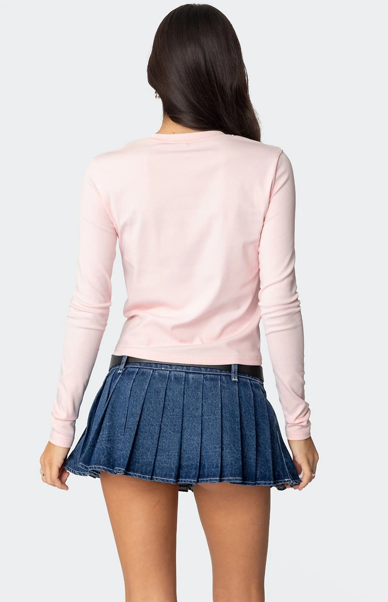 Edikted Bambi Bow Long Sleeve Top