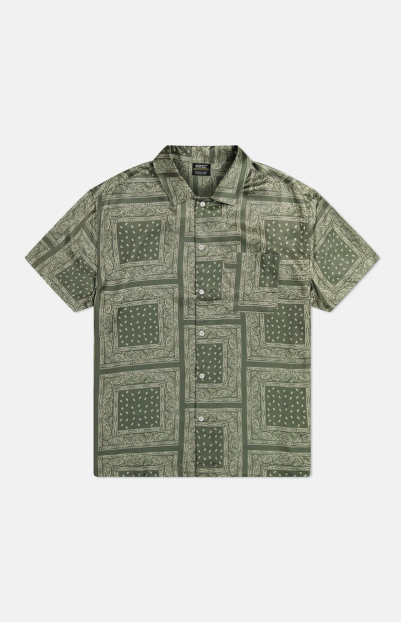 WeSC Olive Bandana Camp Shirt