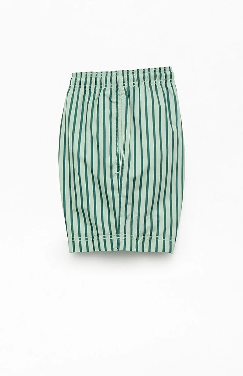 Pacsun Matcha Striped 4.5" Swim Trunks
