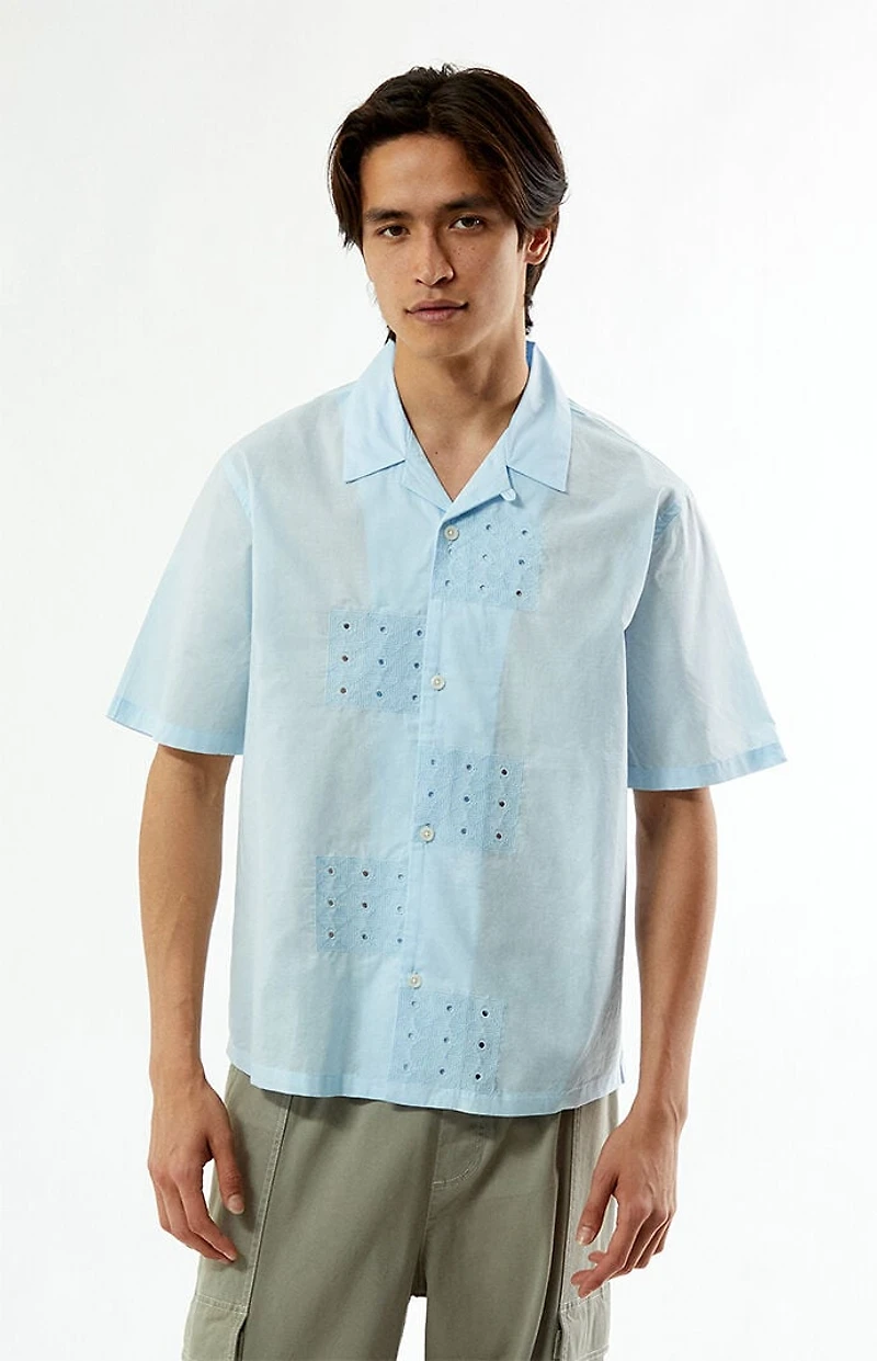 Pacsun Blue Ritz Oversized Resort Camp Shirt