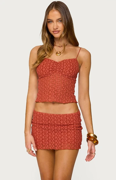 Edikted Josephina Textured Floral Tank Top