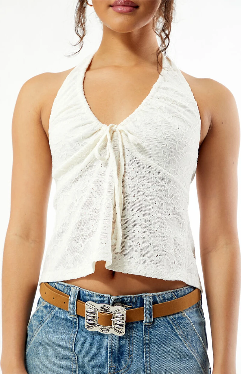 Your Favorite Isabel Floral Crochet Halter Top