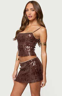 Edikted Kaylee Sequin Tank Top